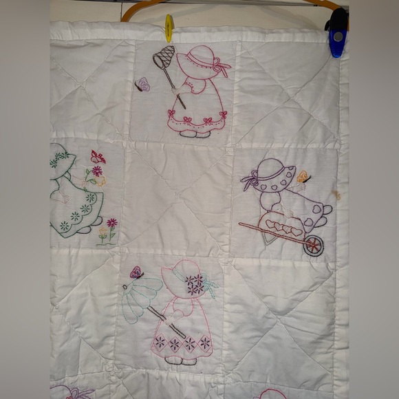 Hand Made Children’s Baby Child little Dutch Girl Quilt Hand Embroidered